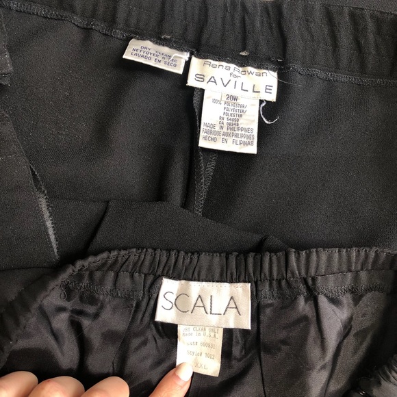 Bundle of 3 black pants Saville Scala Rena Rowan Saks Macys Size XXL Size 20 - Picture 4 of 4